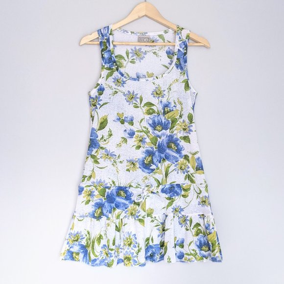 🌟Host Pick🌟 🇺🇸 Becca Watercolour Floral Ruffle Beach Dress Made In USA - Picture 1 of 7